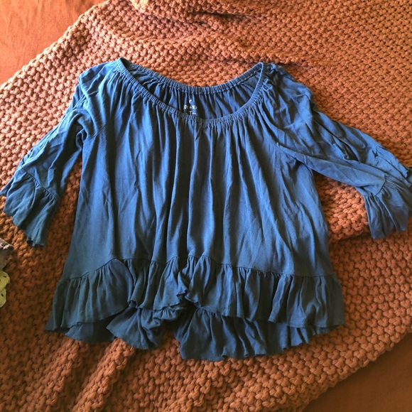 Blue Ruffle top - Picture 1 of 1